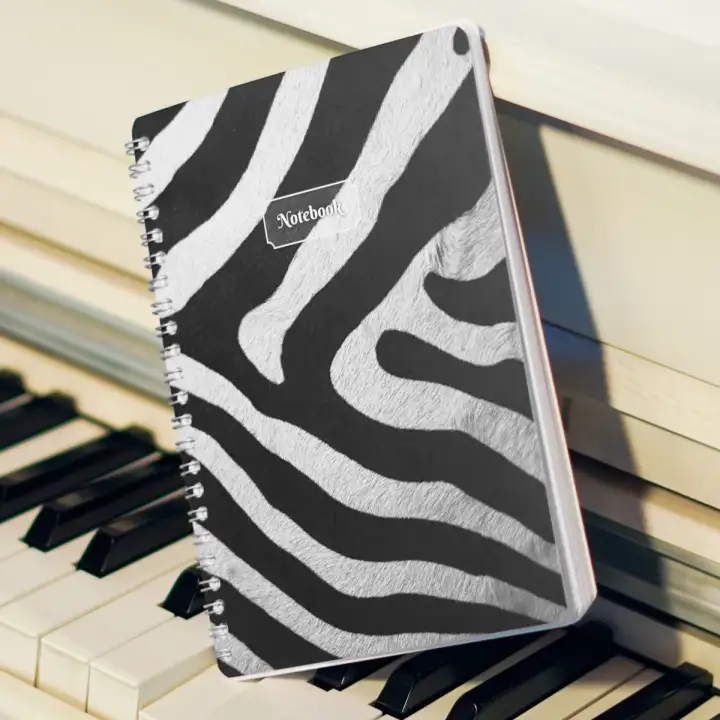 A5 Spiralli Karton Kapak 2li Set Kareli Ders Programlı Not Okul Defteri - Leopar, Zebra