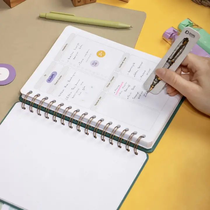 A5 Süresiz Haftalık Planlayıcı Spiralli Kumaş Kapak - Turkuaz