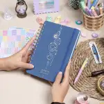 A5 Süresiz Haftalık Planlayıcı Spiralli Kumaş Kapak - Mavi