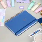 12li Akademik Ajanda Hediye Seti - 15x21 cm - Kumaş ve Vegan Deri