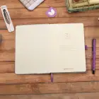 13,5x20 cm Mor Çiçekli Sert Kapak Noktalı Tarihsiz Dikişli Not Okul Defteri