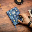 13,5x20 cm Mozaik Sert Kapak Noktalı Tarihsiz Dikişli Not Okul Defteri