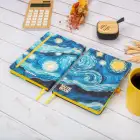 13,5x20 cm Van Gogh Sert Kapak Noktalı Tarihsiz Dikişli Not Okul Defteri