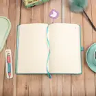 13x21 cm Turkuaz Deri Sert Kapak Noktalı Tarihsiz Dikişli Not Okul Defteri