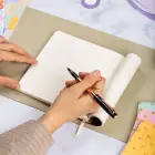 16,5x16,5 cm Kahverengi Yumuşak Deri Kapak Noktalı Tarihsiz Dikişli Not Okul Defteri