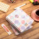 16,5x20 cm Ay Dede Sert Kapak Noktalı Tarihsiz Spiralli Not Okul Defteri