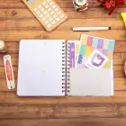 16,5x20 cm Ay Dede Sert Kapak Noktalı Tarihsiz Spiralli Not Okul Defteri