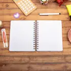 16,5x20 cm Ay Dede Sert Kapak Noktalı Tarihsiz Spiralli Not Okul Defteri