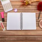 16,5x20 cm Pembe Sert Kapak Noktalı Tarihsiz Spiralli Not Okul Defteri