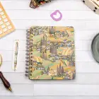 16,5x20 cm Şehir Sert Kapak Noktalı Tarihsiz Spiralli Not Okul Defteri