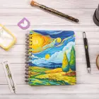 16,5x20 cm Van Gogh Sert Kapak Noktalı Tarihsiz Spiralli Not Okul Defteri