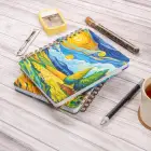16,5x20 cm Van Gogh Sert Kapak Noktalı Tarihsiz Spiralli Not Okul Defteri