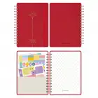 2025-2026 A5 Akademik Ajanda Spiralli Kumaş Kapak 16 Aylık - Kırmızı