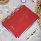 2025-2026 A5 Akademik Ajanda Spiralli Kumaş Kapak 16 Aylık - Kırmızı