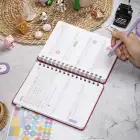 2025-2026 A5 Akademik Ajanda Spiralli Kumaş Kapak 16 Aylık - Kırmızı