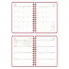 2025-2026 A5 Akademik Ajanda Spiralli Kumaş Kapak 16 Aylık - Kırmızı