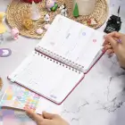 2025-2026 A5 Akademik Ajanda Spiralli Kumaş Kapak 16 Aylık - Kırmızı