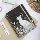 2025-2026 A5 Akademik Ajanda Spiralli Kuşe Kapak 16 Aylık - Yıldızlı Kedi