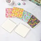 10x10 cm 6lı Karton Kapaklı Spiralli Cep Defteri Bloknot Not Defteri - Flamingo