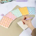 10x10 cm 6lı Karton Kapaklı Spiralli Cep Defteri Bloknot Not Defteri - Meyve Desenli