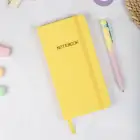 9x18 cm Sert Kapak Kareli Tarihsiz Dikişli Not Okul Defteri - Sarı