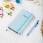 9x18 cm Sert Kapak Kareli Tarihsiz Dikişli Not Okul Defteri - Mavi