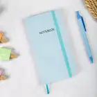 9x18 cm Sert Kapak Kareli Tarihsiz Dikişli Not Okul Defteri - Mavi