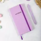 9x18 cm Sert Kapak Kareli Tarihsiz Dikişli Not Okul Defteri - Lila