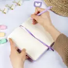 9x18 cm Sert Kapak Kareli Tarihsiz Dikişli Not Okul Defteri - Lila