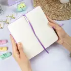 9x18 cm Sert Kapak Kareli Tarihsiz Dikişli Not Okul Defteri - Lila