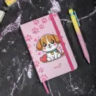 9x14 cm Sert Kapak Çizgili Tarihsiz Dikişli Not Okul Defteri - Havhav Köpek