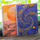 A5 Spiralli Karton Kapak 2li Set Kareli Ders Programlı Not Okul Defteri - Galaksi Serisi Vol. 2