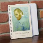A5 Spiralli Karton Kapak 4lü Set Çizgili Ders Programlı Not Okul Defteri - Van Gogh Serisi