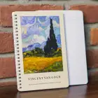 A5 Spiralli Karton Kapak 4lü Set Çizgili Ders Programlı Not Okul Defteri - Van Gogh Serisi