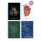 A5 Spiralli Karton Kapak 4lü Set Kareli Ders Programlı Not Okul Defteri - Akademi Serisi