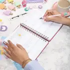 A5 Süresiz Haftalık Planlayıcı Spiralli Kumaş Kapak - Kırmızı