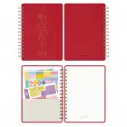 A5 Süresiz Haftalık Planlayıcı Spiralli Kumaş Kapak - Kırmızı