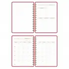 A5 Süresiz Haftalık Planlayıcı Spiralli Kumaş Kapak - Kırmızı