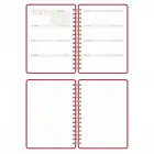 A5 Süresiz Haftalık Planlayıcı Spiralli Kumaş Kapak - Kırmızı