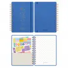 A5 Süresiz Haftalık Planlayıcı Spiralli Kumaş Kapak - Mavi