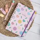 A5 Süresiz Haftalık Planlayıcı Spiralli Kuşe Kapak - Çiçek Bahçesi