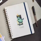 A5 Süresiz Haftalık Planlayıcı Spiralli Kuşe Kapak - Krem Deniz