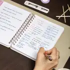 A5 Süresiz Haftalık Planlayıcı Spiralli Kuşe Kapak - Krem Deniz