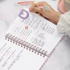 A5 Süresiz Haftalık Planlayıcı Spiralli Kuşe Kapak - Pembe Çizgili
