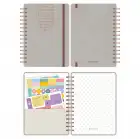 A5 Süresiz Haftalık Planlayıcı Spiralli Vegan Deri Kapak - Krem