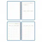 A5 Süresiz Haftalık Planlayıcı Spiralli Vegan Deri Kapak - Mavi