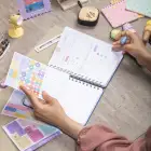 A5 Süresiz Haftalık Planlayıcı Spiralli Vegan Deri Kapak - Mavi