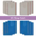 12li Tarihsiz Planlayıcı Ajanda Yılbaşı Hediye Seti - 15x21 cm - Vegan Deri Kapak