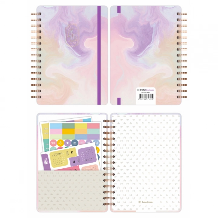 2025-2026 A5 Akademik Ajanda Spiralli Kuşe Kapak 16 Aylık - Renklerin Dansı