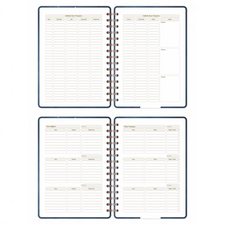 2025-2026 A5 Akademik Ajanda Spiralli Kuşe Kapak 16 Aylık - Yıldızlı Gökyüzü